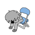 A discord emoji featuring Neghoultive referencing the Shinji in a Chair meme